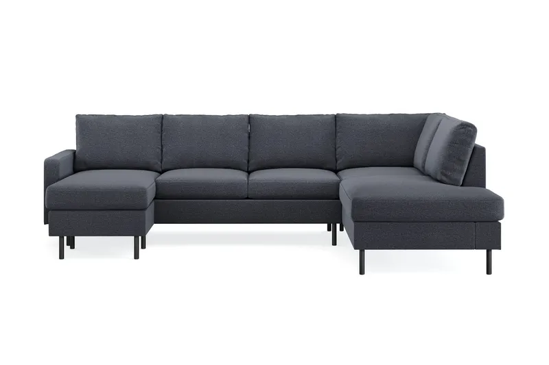 Peppe 4-sits Högervänd U-formad Soffa med Divan och Schäslong i Tyg - Mörkgrå — Scandinavian Choice