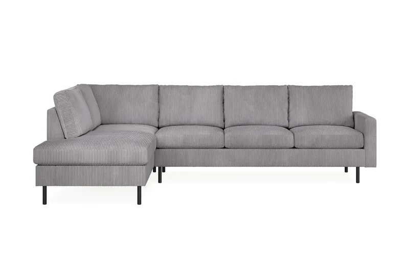 Peppe 4-sits Vänstervänd L-formad Schäslongsoffa i Manchester - Mörkgrå — Scandinavian Choice