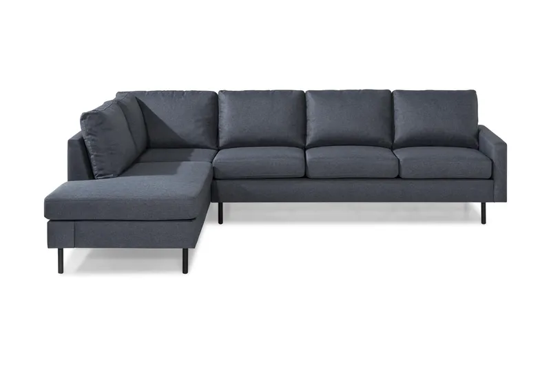 Peppe 4-sits Vänstervänd L-formad Schäslongsoffa i Tyg - Mörkgrå — Scandinavian Choice
