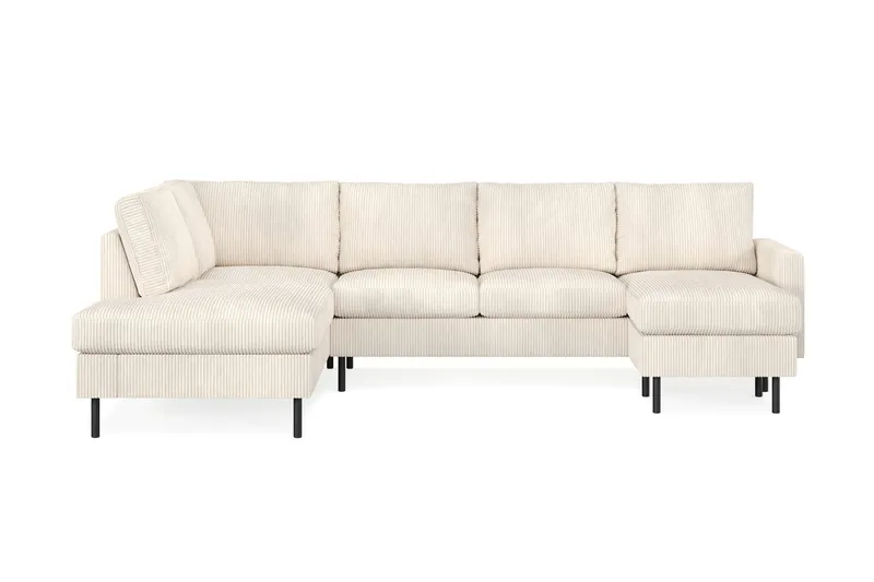 Peppe 4-sits Vänstervänd U-formad Soffa med Divan och Schäslong i Manchester - Beige (Art.nr 1784622) — Scandinavian Choice