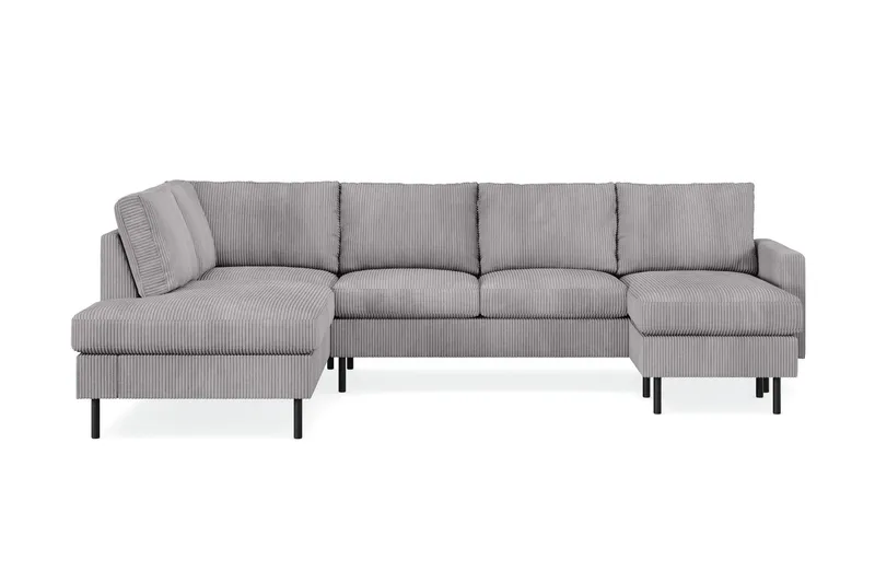 Peppe 4-sits Vänstervänd U-formad Soffa med Divan och Schäslong i Manchester - Mörkgrå — Scandinavian Choice