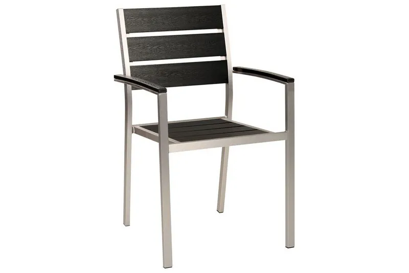 Pereta Karmstol Utomhus - Svart/Silver — Svart/Silver