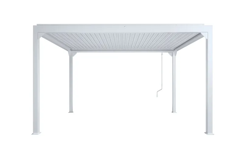Pergola Öppningsbara lameller 3x4 m - Vit — Vit