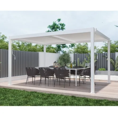 Pergola | Öppningsbart lamelltak | 4x3 | Vit — Metalcraft
