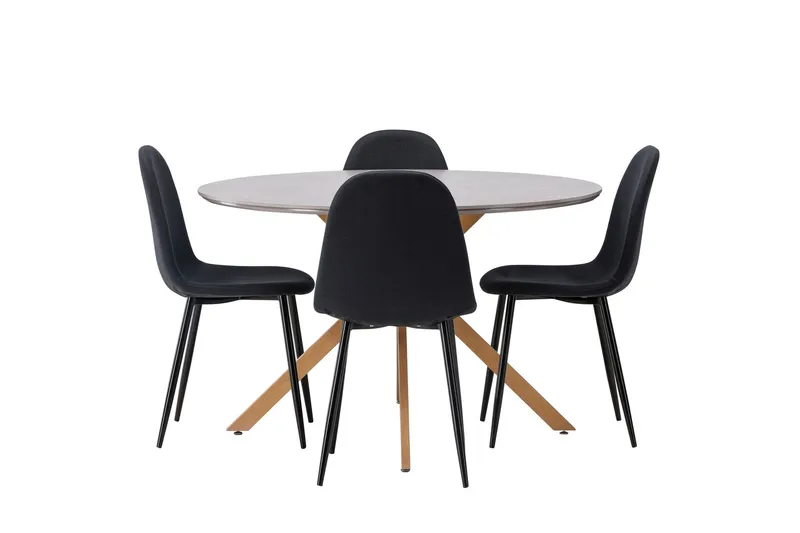 Piazza Matgrupp + 4 stolar Rektangulär - Grå — Venture Home