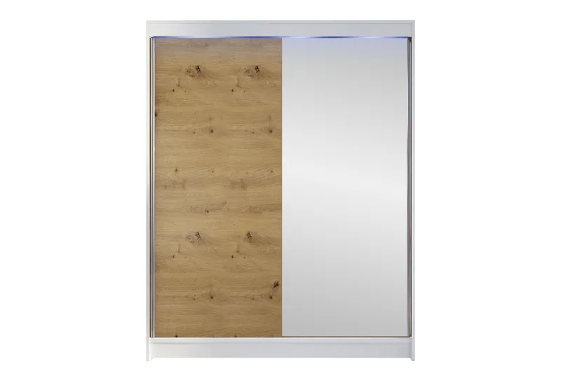 Pickering Garderob m. Spegel 150x200 cm - Vit/Brun (Art.nr 3099904) — Vit/Brun