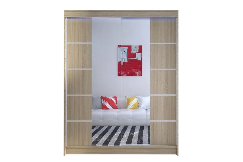 Pickering Garderob med Spegel 150x200 cm - Beige (Art.nr 3067608) — Beige