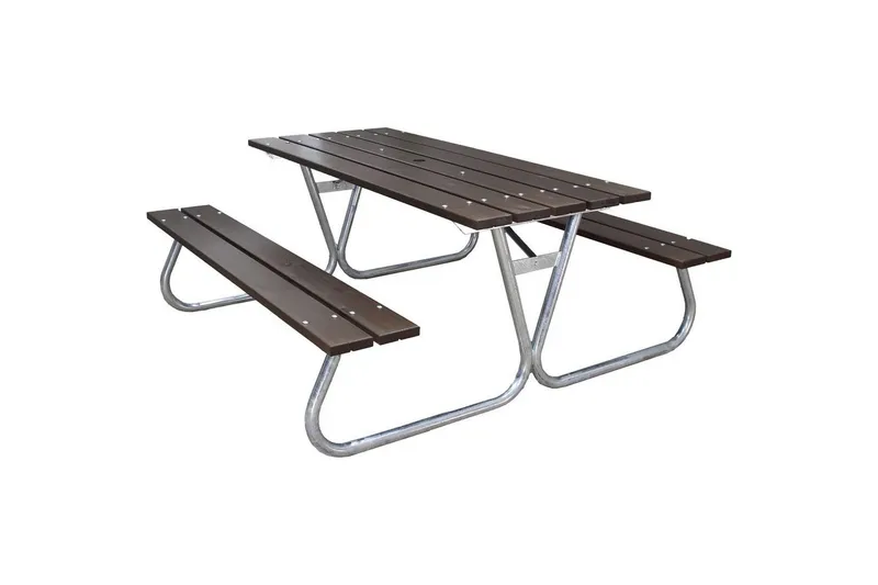 Picknickbord Stabil Metall Utan Ryggstöd - Brun — Brun
