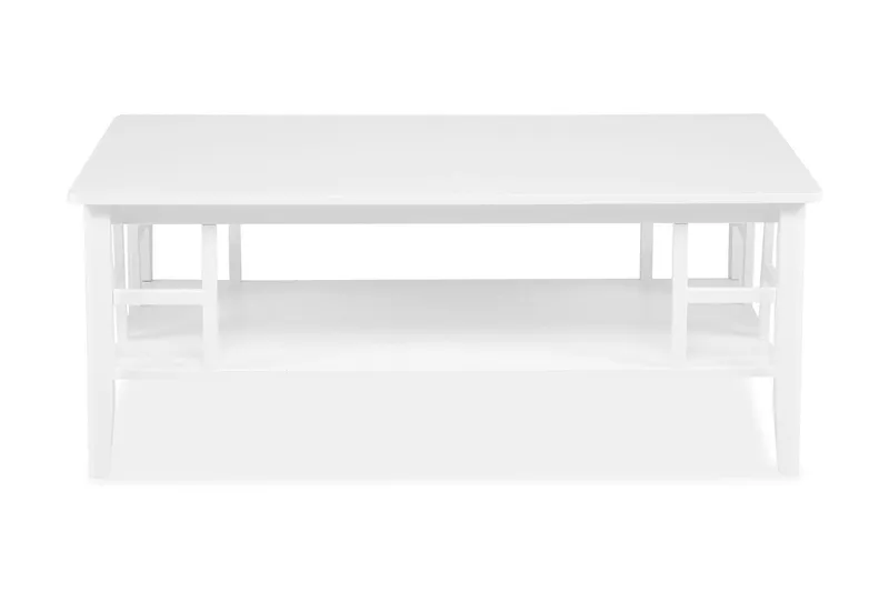 Piteå Soffbord 130 cm med Förvaring Hylla - Vit — Bloomington