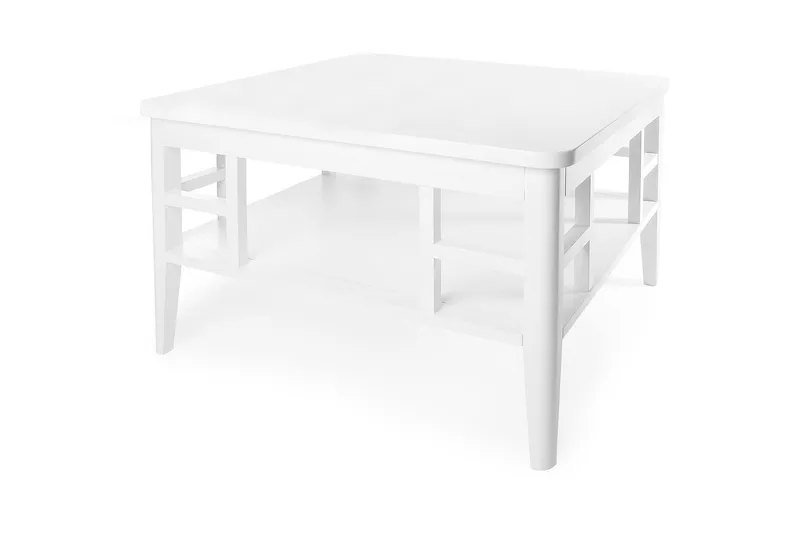 Piteå Soffbord 80 cm med Förvaring Hylla - Vit — Bloomington