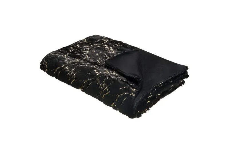Pläd Godavari Svart/guld, 130x180 cm - Svart/guld, 130x180 cm — Svart/guld, 130x180 cm