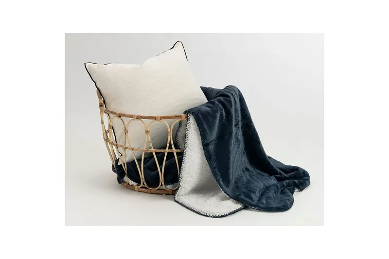 Pläd Sherpa 130 x 170 cm - Marinblå — Marinblå