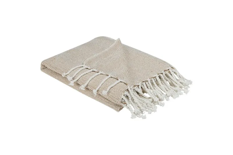 Pläd Tilmi Beige/vit - Beige/vit — Beige/vit