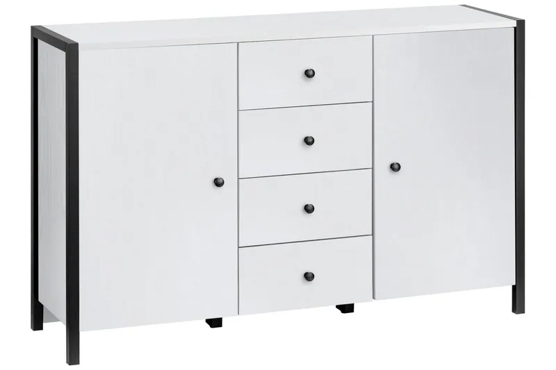 Plattpark Sideboard 120x35 cm - Vit/Svart — Vit/Svart