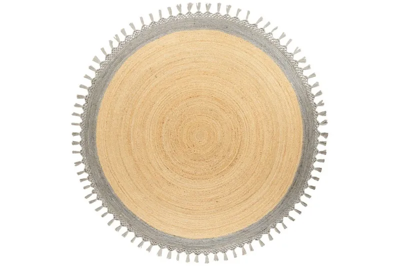 Plattvävd Marts - Beige, grå, 200x200 cm — Beige, grå, 200x200 cm