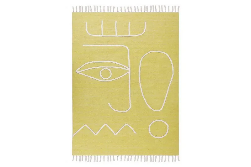 Plattvävd Yavu - Gul, 140x200 cm — Gul, 140x200 cm