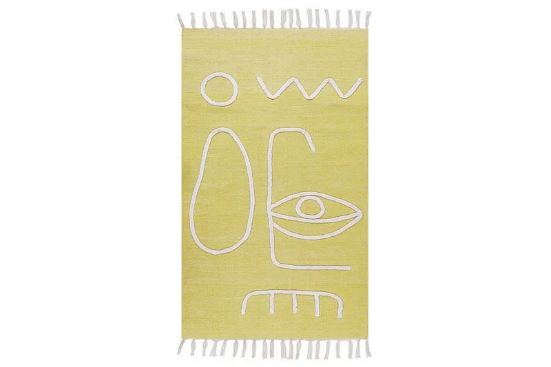 Plattvävd Yavu - Gul, 80x150 cm — Gul, 80x150 cm