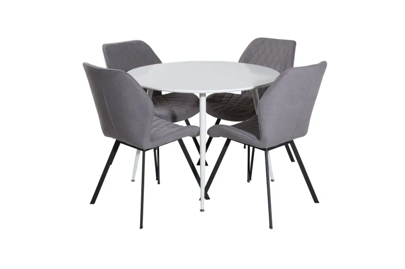 Plaza Matgrupp 100 cm Rund med 4 Gemma stolar - Svart (Art.nr 3058820) — Venture Home