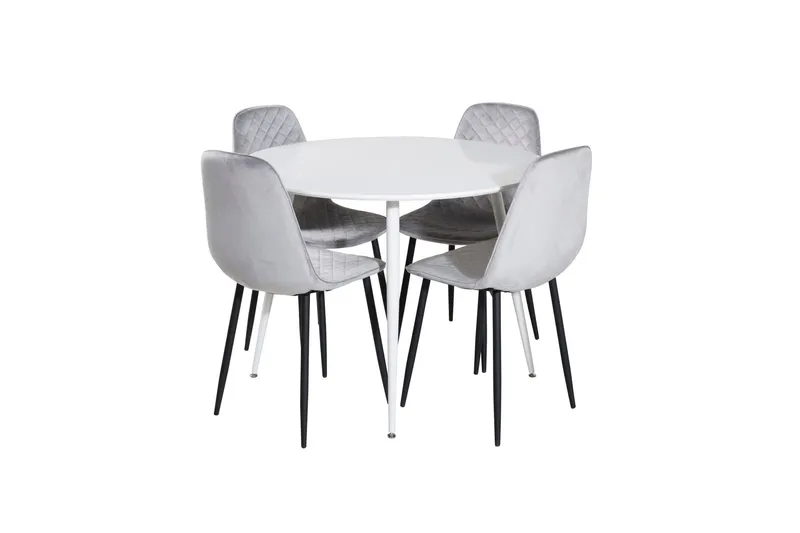 Plaza Matgrupp 100 cm Rund med 4 Polar stolar - Svart (Art.nr 3058828) — Venture Home