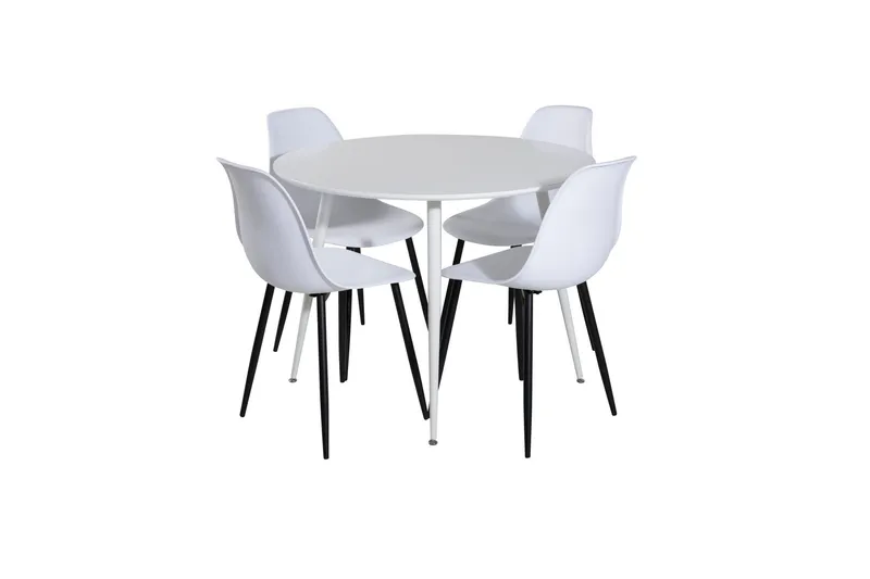 Plaza Matgrupp 100 cm Rund med 4 Polar stolar - Svart (Art.nr 3058923) — Venture Home