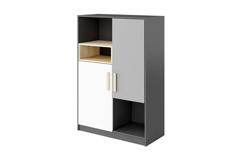 Pok Förvaringsskåp 90x40x130 cm - Svart/Vit — Svart/Vit