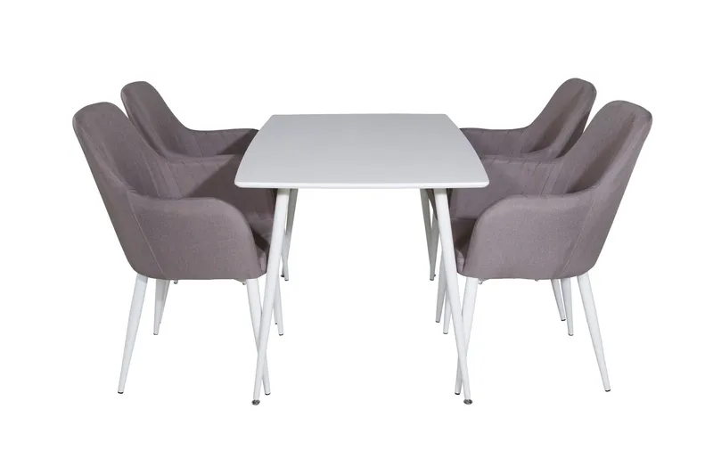 Polar Matgrupp 120 cm Rektangulär med 4 Comfort stolar - Grå — Venture Home