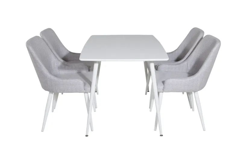 Polar Matgrupp 120 cm Rektangulär med 4 Plaza stolar - Grå — Venture Home