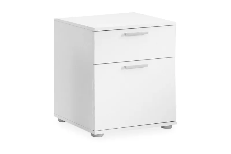Polyxo Sängbord 45 cm med Förvaring 2 Lådor - Vit — Scandinavian Choice