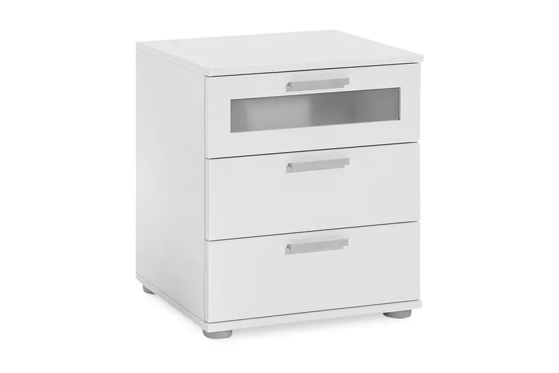 Polyxo Sängbord 45 cm med Förvaring 3 Lådor - Extra Vit — Scandinavian Choice