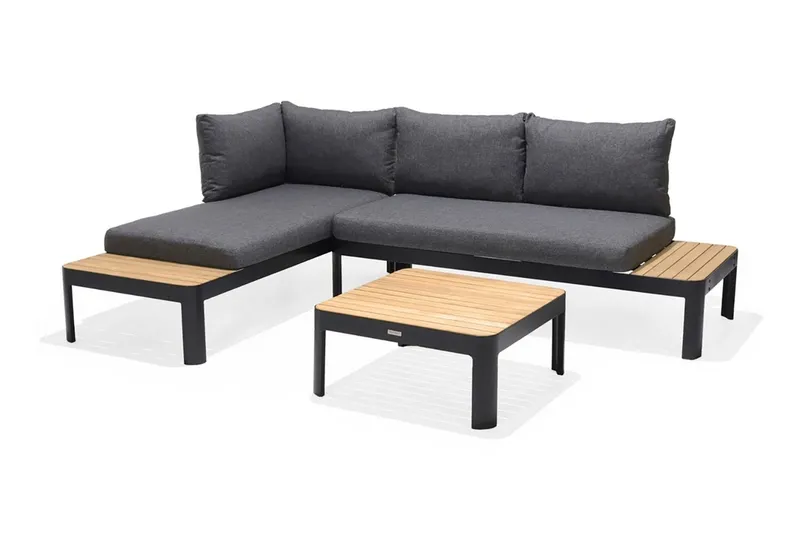 Portals Loungegrupp Utomhus 4-sits - Teak/Svart (Art.nr 957287) — Lifestyle Garden