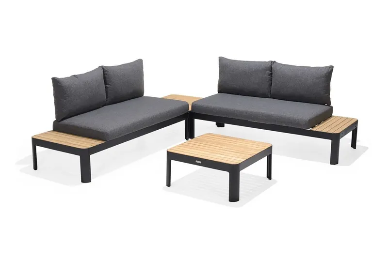 Portals Loungegrupp Utomhus 4-sits - Teak/Svart (Art.nr 957200) — Lifestyle Garden