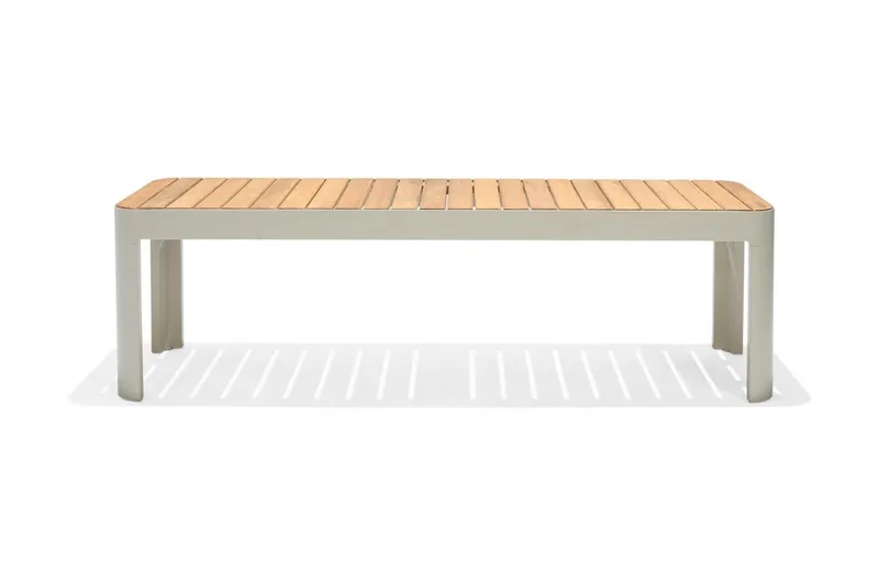 Portals Utebänk 143 cm - Vit/trä — Lifestyle Garden