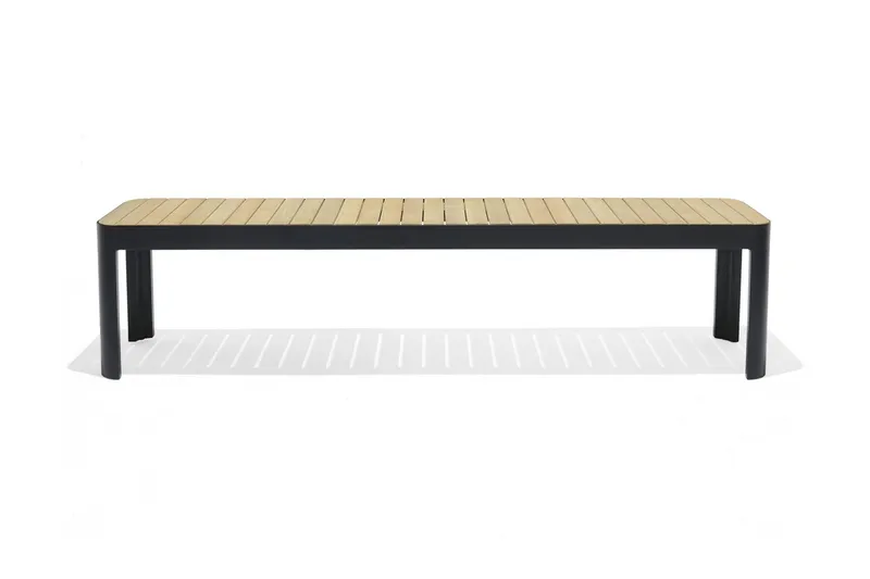 Portals Utebänk 182 cm - Svart/Trä — Lifestyle Garden