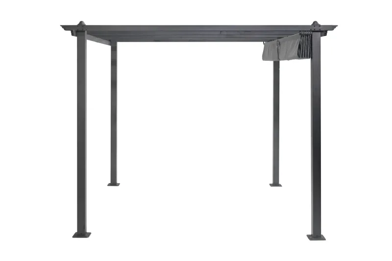 Porto Pergola 3x3 m i aluminium med tak för solskydd - Mörkgrå — Comfort Garden