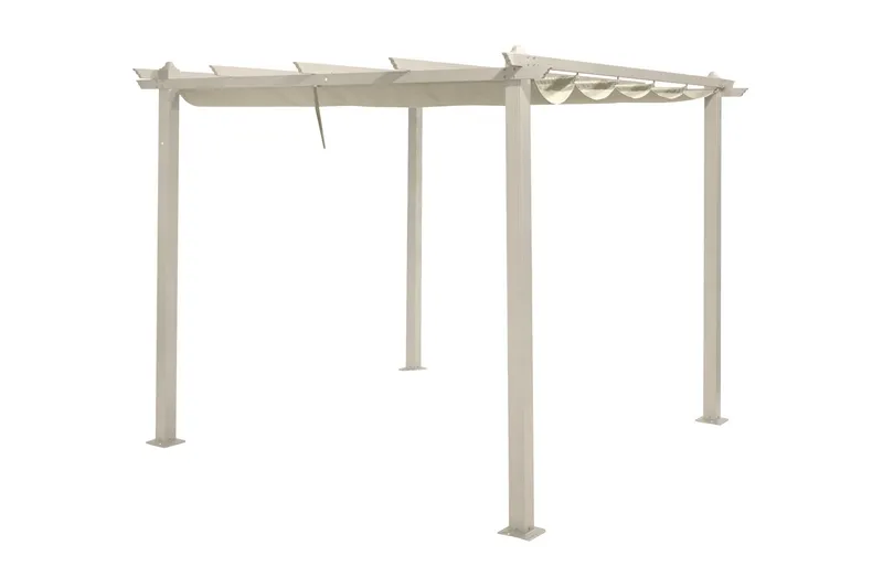 Porto Stor Pergola 4x3 m i aluminium med tak - Beige — Comfort Garden