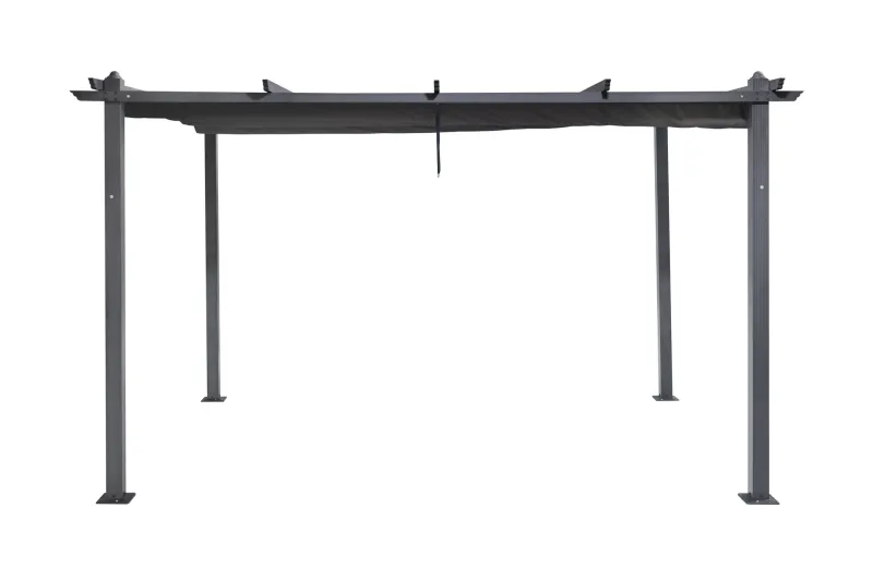 Porto Stor Pergola 4x3 m i aluminium med tak - Mörkgrå — Comfort Garden
