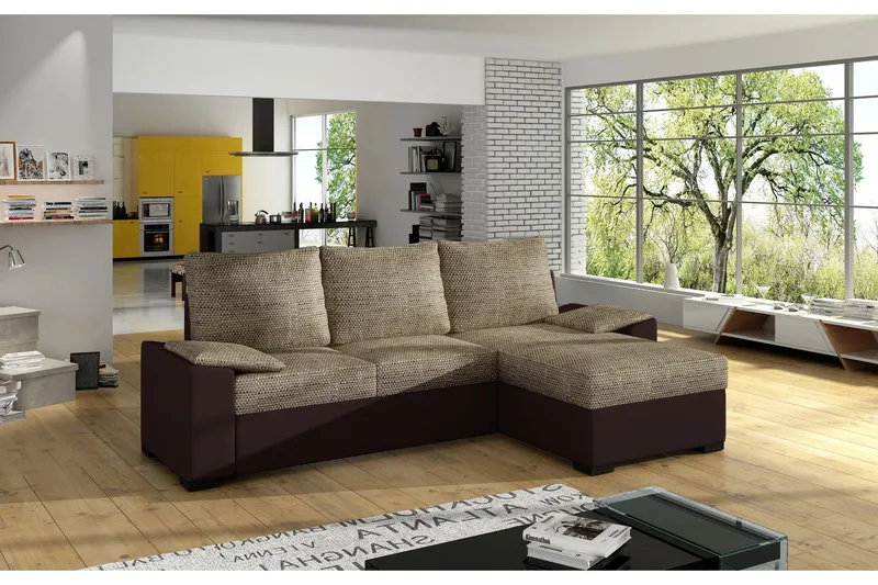 Portomouro Bäddsoffa med Divan - Beige/Brun — Beige/Brun