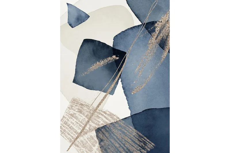 Poster Blue Swirl 30x40 cm - Beige — Venture Home