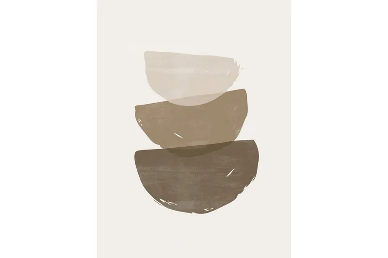 Poster Brush strokes 30x40 cm - Beige — Venture Home