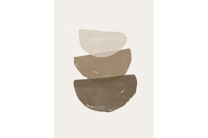 Poster Brush strokes 50x70 cm - Beige — Venture Home