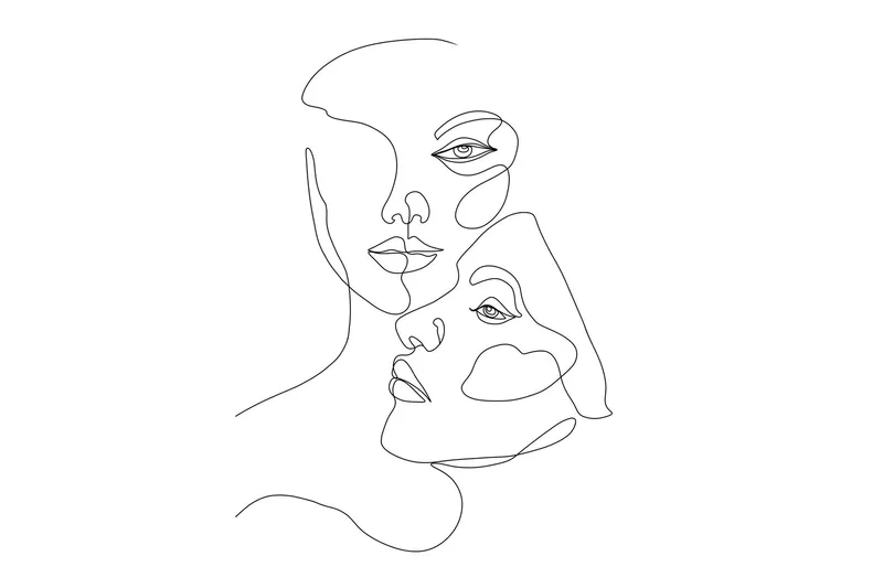 Poster Faces 70x100 cm - Svart/Vit — Venture Home