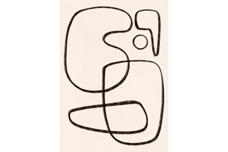 Poster Line art 50x70 cm - Vit/Svart — Venture Home