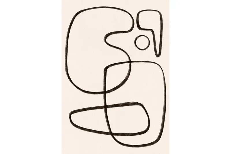 Poster Line art 70x100 cm - Vit/Svart — Venture Home
