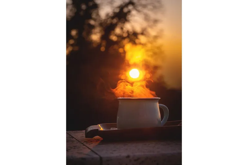 Poster Morning coffee 70x100 cm - Orange/Svart — Venture Home