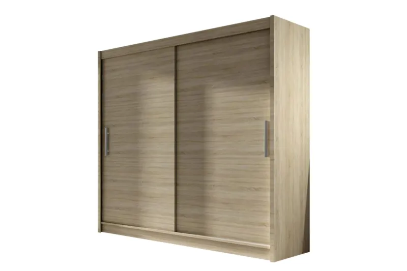 Prag Garderob 180 cm Skjutdörrar - Beige/Trä/Natur — Scandinavian Choice