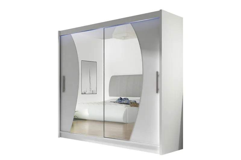 Prag Garderob med Spegel 180x215 cm - Vit (Art.nr 3067511) — Scandinavian Choice