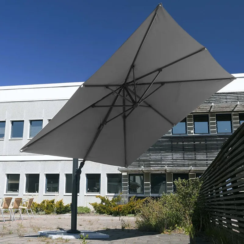 Premiumparasoll 3x3m | Fyrkantigt | Grå — Metalcraft