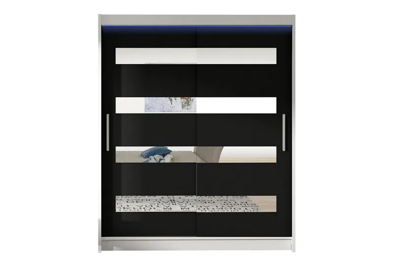 Presto Garderob 58x150 cm LED-belysning - Vit/Svart — Vit/Svart