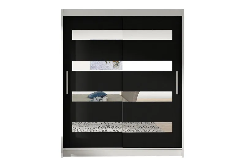 Presto Garderob 58x150 cm - Vit/Svart (Art.nr 745879) — Vit/Svart