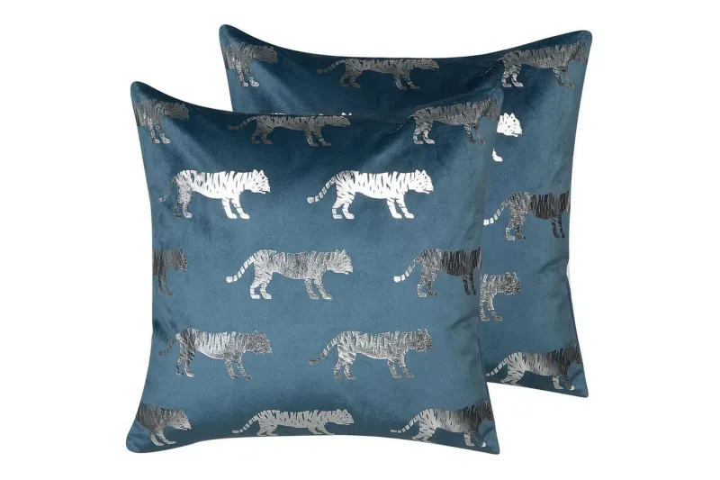 Prydnadskuddar Bluebell set om 2 Blå/Silver - Blå/Silver — Blå/Silver